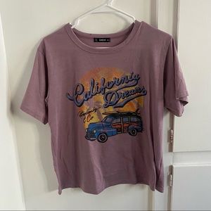 SHEIN CALIFORNIA DREAMS PURPLE GRAPHIC TEE
